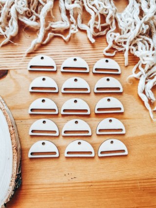 Baza do breloka (15szt) - półokrąg 3cm - wzór 1