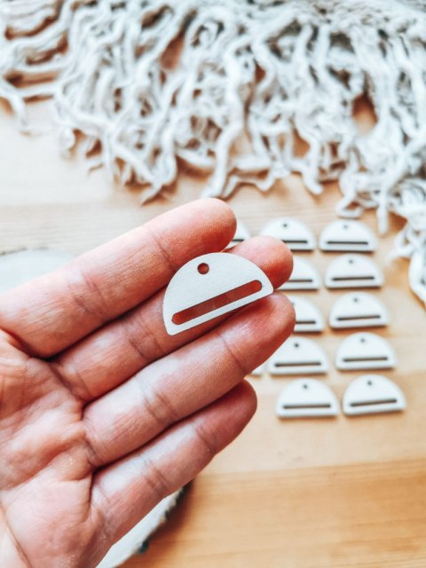 Baza do breloka (15szt) - półokrąg 3cm - wzór 1