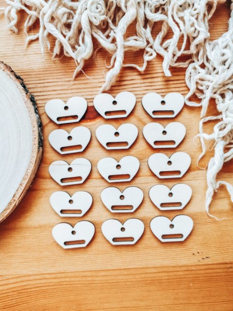 Baza do breloka (15szt) - serce 3cm - wzór 2