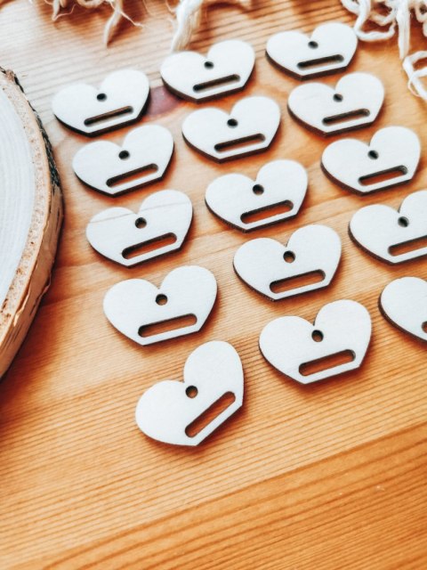 Baza do breloka (15szt) - serce 3cm - wzór 2