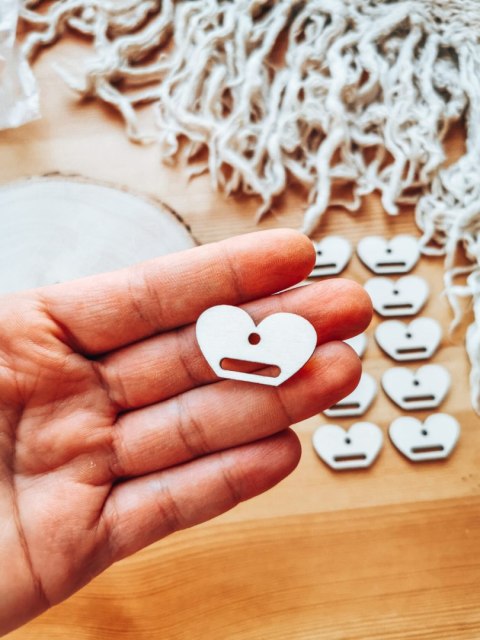 Baza do breloka (15szt) - serce 3cm - wzór 2