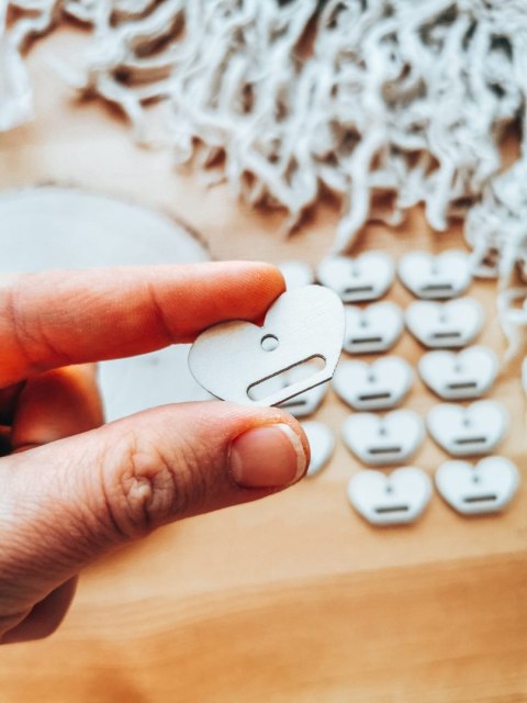 Baza do breloka (15szt) - serce 3cm - wzór 2