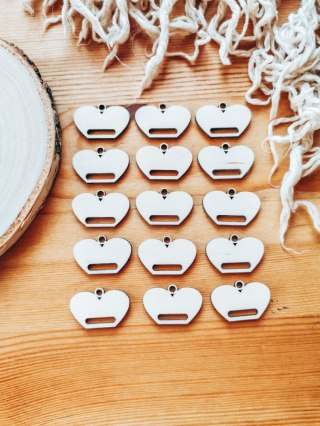 Baza do breloka (15szt) - serce 3cm - wzór 3