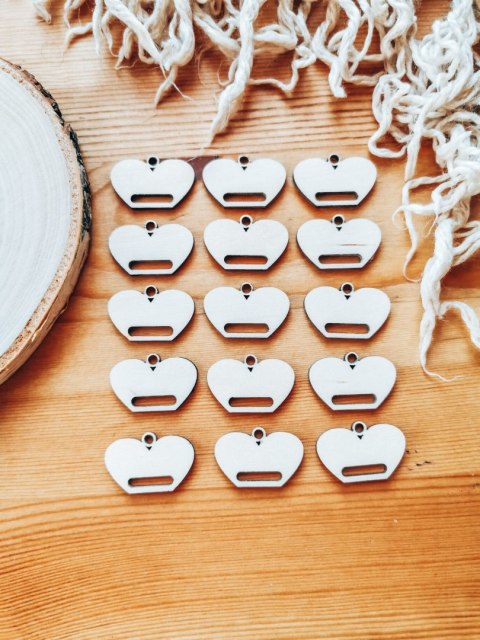 Baza do breloka (15szt) - serce 3cm - wzór 3