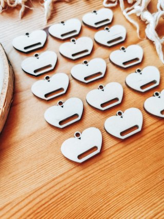 Baza do breloka (15szt) - serce 3cm - wzór 3