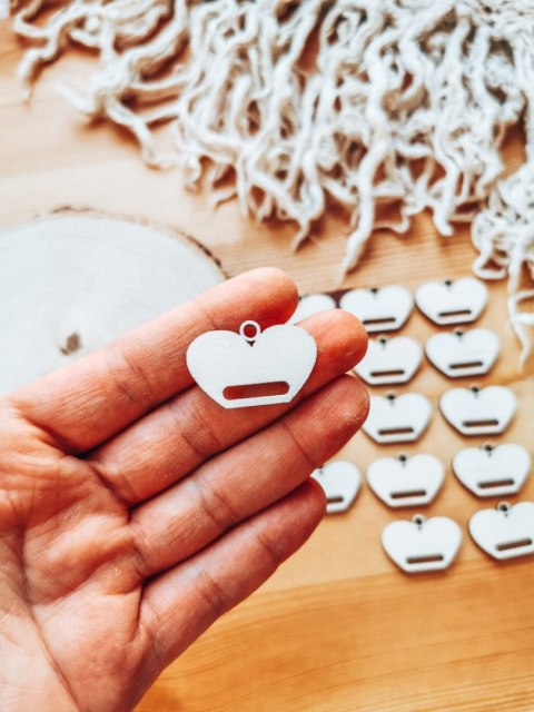 Baza do breloka (15szt) - serce 3cm - wzór 3