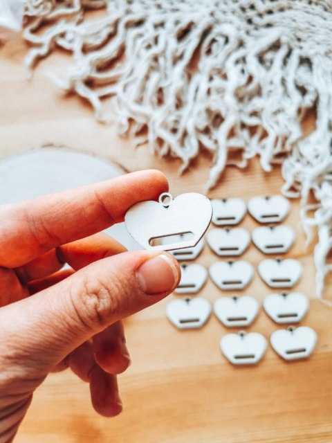 Baza do breloka (15szt) - serce 3cm - wzór 3