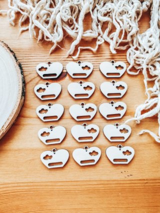 Baza do breloka (15szt) - serce 3cm - wzór 4