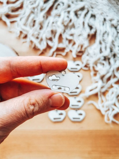 Baza do breloka (15szt) - serce 3cm - wzór 4