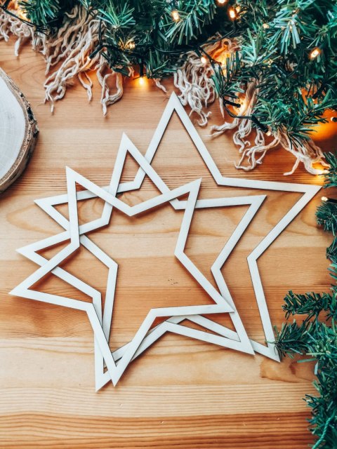 Baza do łapacza snów - drewniana gwiazda 3szt