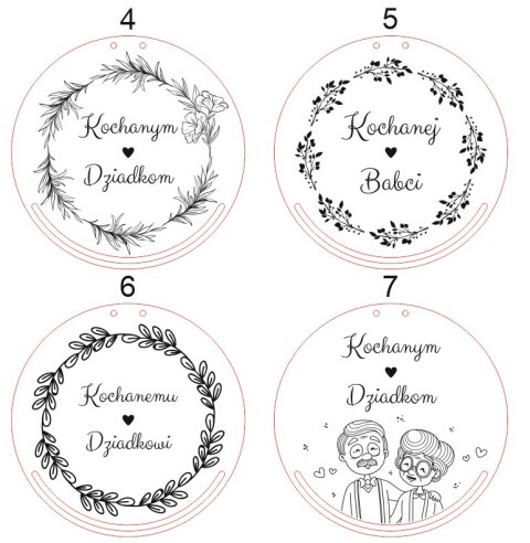 Baza do makramy - Kochanym Dziadkom (7 wzorów)
