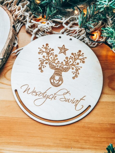 Baza do makramy - Renifer Skandynawski Folk - - - (Boże Narodzenie, Gwiazdka)