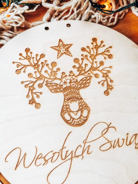 Baza do makramy - Renifer Skandynawski Folk - - - (Boże Narodzenie, Gwiazdka)