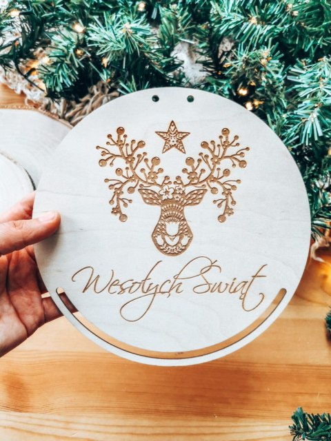 Baza do makramy - Renifer Skandynawski Folk - - - (Boże Narodzenie, Gwiazdka)