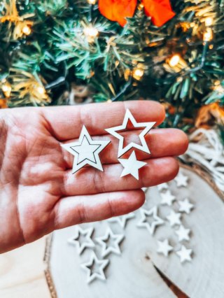 Baza do zawieszki (15szt) - gwiazdka 3cm - wzór 1 - - - (gwiazdki, gwiazda, gwiazdy)