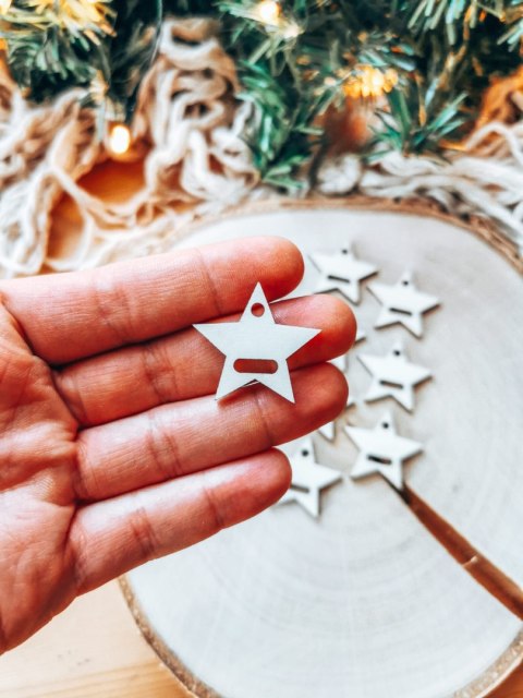 Baza do zawieszki (15szt) - gwiazdka 3cm - wzór 2 - - - (gwiazdki, gwiazda, gwiazdy)