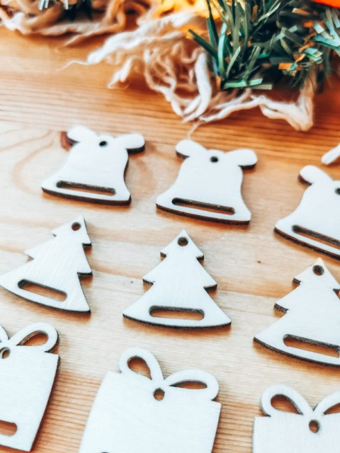 Baza do zawieszki - mix świąteczny (10szt) 3cm - baza do bombki, breloczka - - - (breloka breloczek Gwiazdka Boże Narodzenie bom