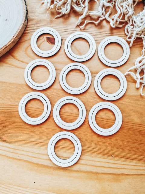 Baza obręcz - drewniane koło 10szt (5+4cm)