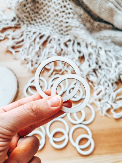 Baza obręcz - drewniane koło 10szt (5+4cm)