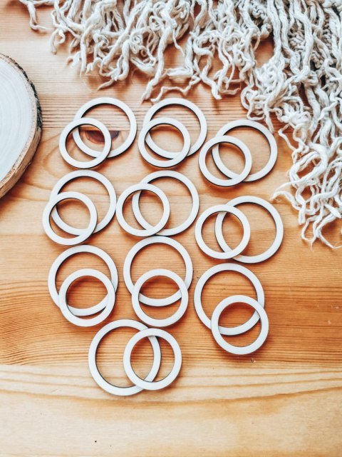 Baza obręcz - drewniane koło 10szt (5+4cm)