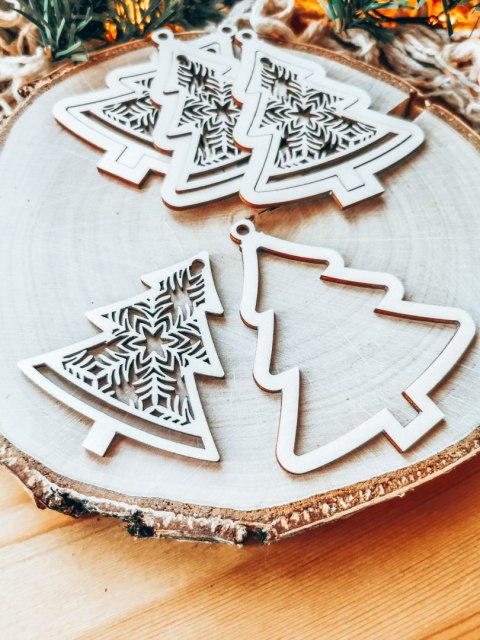 Bombka 2w1 - AŻUR 01 - choinka (4szt obręcz + środek) - - - ( baza ażurowa choinka do bombek z makramy, bombki bazy ażurowe, ani