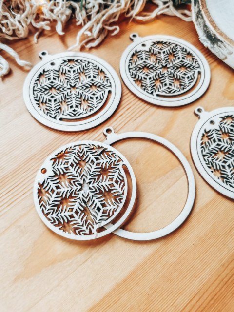 Bombka 2w1 - AŻUR 01 - koło (4szt obręcz + środek) - - - ( baza ażurowa do bombek z makramy, bombki bazy ażurowe, aniołek do ani