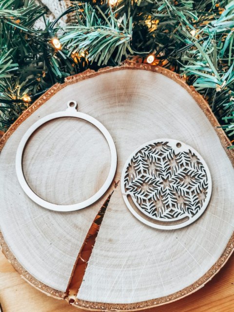 Bombka 2w1 - AŻUR 01 - koło (4szt obręcz + środek) - - - ( baza ażurowa do bombek z makramy, bombki bazy ażurowe, aniołek do ani