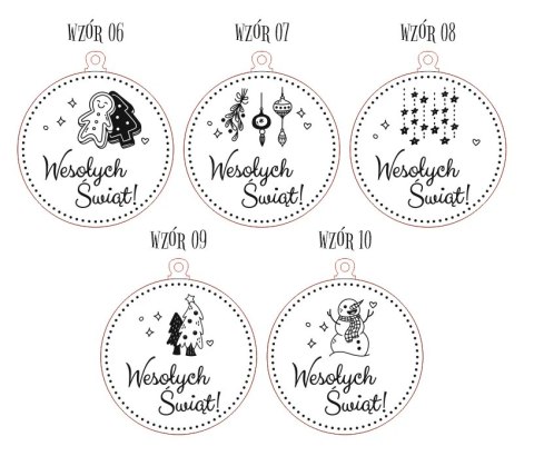 Bombka LOGO (10szt) - dwustronna: obrazek + logo - - - (dowolny tekst, imienna, imienne bombki i zawieszki firmowe)