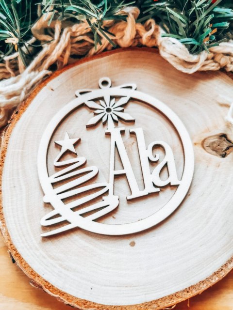 Bombka z imieniem - CHOINKA 01 - - - (dowolny tekst, imienna, imienne bombki i zawieszki firmowe z LOGO)