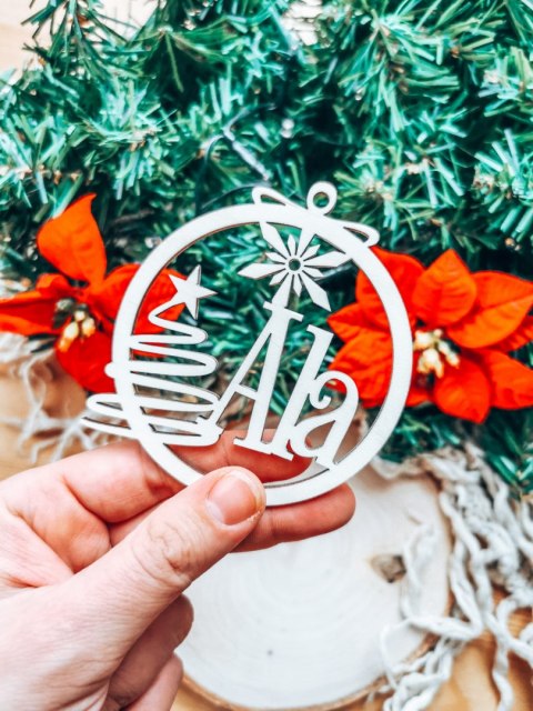 Bombka z imieniem - CHOINKA 01 - - - (dowolny tekst, imienna, imienne bombki i zawieszki firmowe z LOGO)