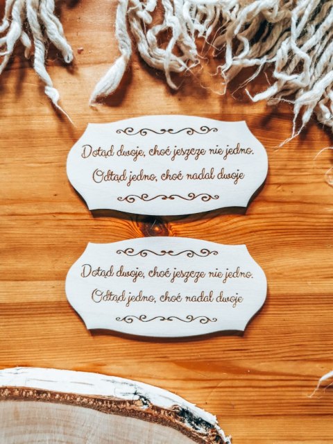 Dotąd dwoje... - TABLICZKA (2szt) 10cm/12cm/14cm (8 wzorów)