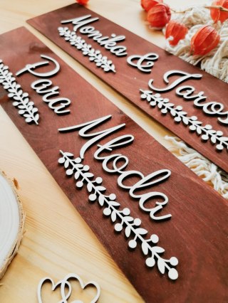 Drewniane tablice rejestracyjne - gałązki (WZÓR 14)