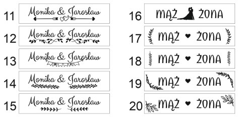 Drewniane tablice rejestracyjne - girlanda z sercem (WZÓR 13)