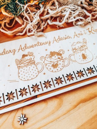 Kalendarz Adwentowy TABLICA 39cm - wzór 03 - świąteczne kotki 1