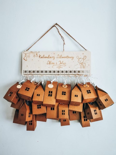 Kalendarz Adwentowy TABLICA 39cm - wzór 03 - świąteczne kotki 1