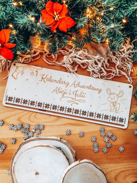 Kalendarz Adwentowy TABLICA39cm - wzór 01 - leśny przyjaciel (4 warianty)