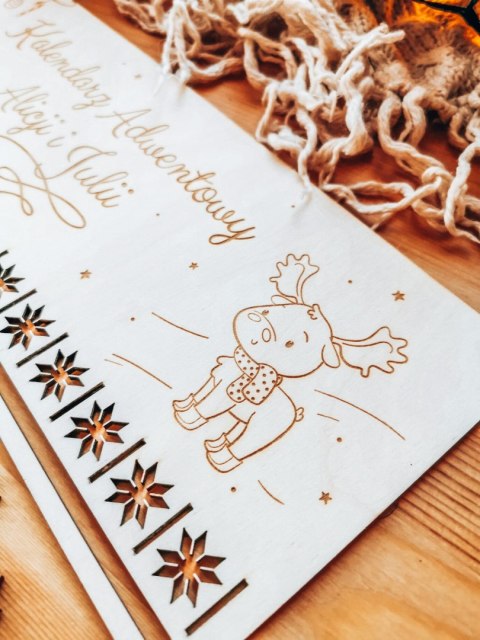 Kalendarz Adwentowy TABLICA39cm - wzór 01 - leśny przyjaciel (4 warianty)