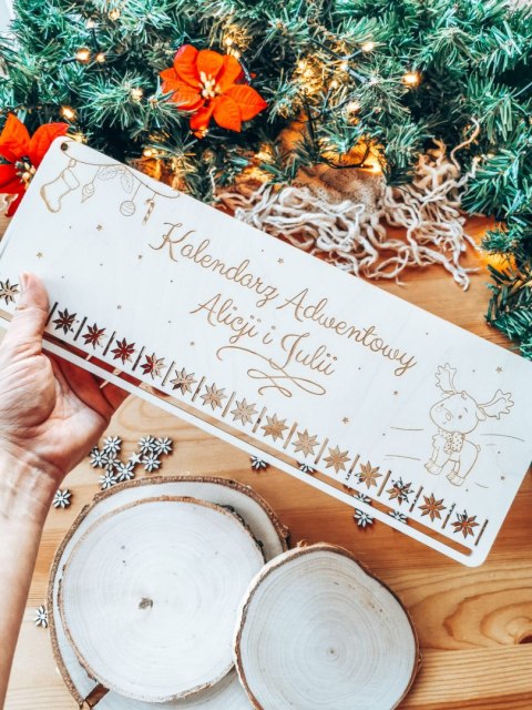 Kalendarz Adwentowy TABLICA39cm - wzór 01 - leśny przyjaciel (4 warianty)