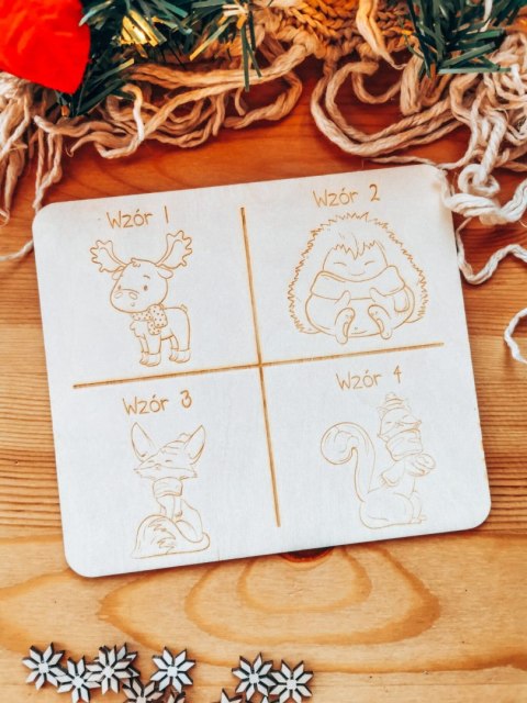 Kalendarz Adwentowy TABLICA39cm - wzór 01 - leśny przyjaciel (4 warianty)