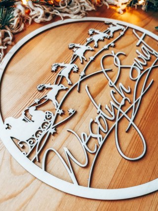 Koło do dekoracji 001 - sanie Mikołaja