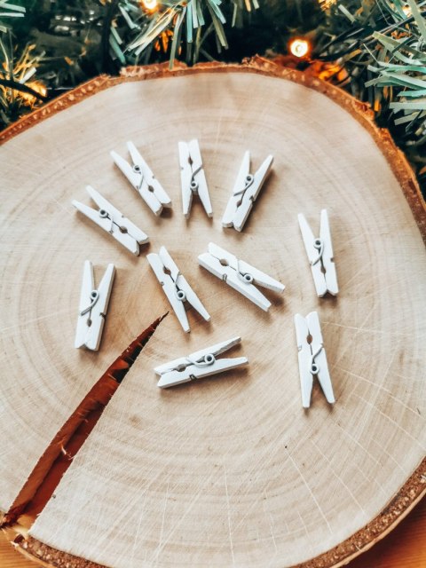 Małe spinacze drewniane 3cm BIAŁE (10szt / 20szt)