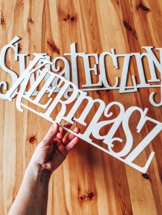 Napis drewniany 50-60cm - Kiermasz Świąteczny