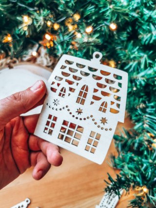 Ozdoby choinkowe - zestaw świąteczne domki (5szt)