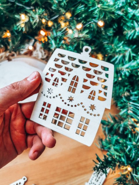 Ozdoby choinkowe - zestaw świąteczne domki (5szt)