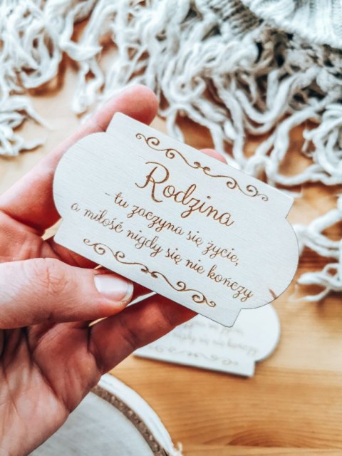 Rodzina, tu zaczyna się - TABLICZKA (2szt) 10cm/12cm/14cm (8 wzorów)