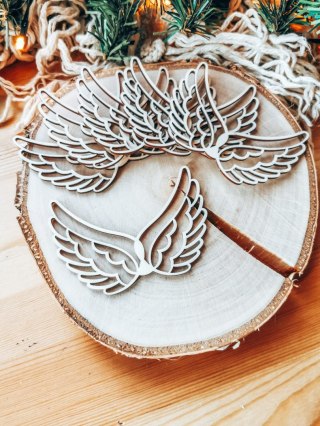Skrzydła Anioł ! 6szt ! (7,5cm/9cm/12cm/18cm) - wzór 02 - - - (skrzydełka anioła, do aniołka, aniołek, anielskie)