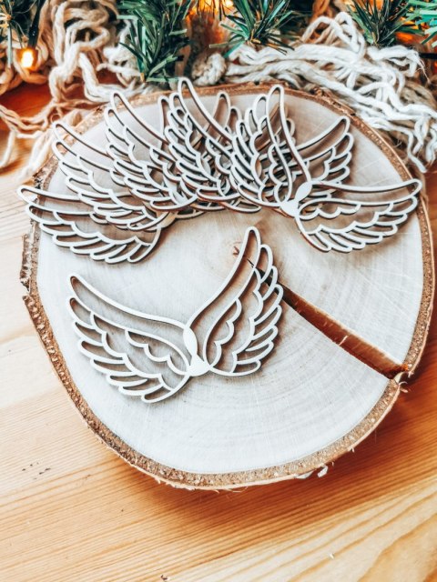 Skrzydła Anioł ! 6szt ! (7,5cm/9cm/12cm/18cm) - wzór 02 - - - (skrzydełka anioła, do aniołka, aniołek, anielskie)