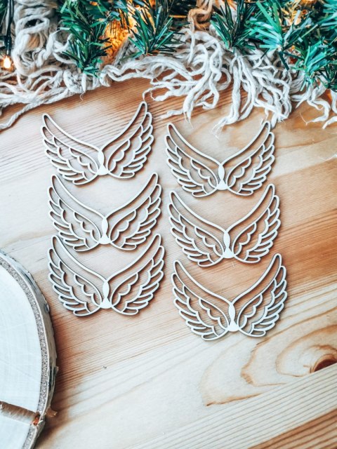 Skrzydła Anioł ! 6szt ! (7,5cm/9cm/12cm/18cm) - wzór 02 - - - (skrzydełka anioła, do aniołka, aniołek, anielskie)