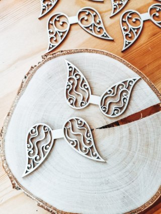 Skrzydła Anioł ! 6szt ! (7,5cm/9cm/12cm/18cm) - wzór 03 - - - (skrzydełka anioła, do aniołka, aniołek, anielskie)