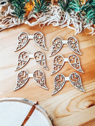 Skrzydła Anioł ! 6szt ! (7,5cm/9cm/12cm/18cm) - wzór 03 - - - (skrzydełka anioła, do aniołka, aniołek, anielskie)